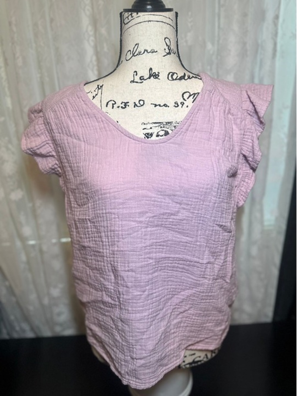 Style & Co Women’s Small Dusty Pink Sleeve Blouse Boho Top